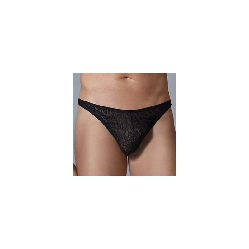 Allure Men String Dentelle Leopard Allure Noir